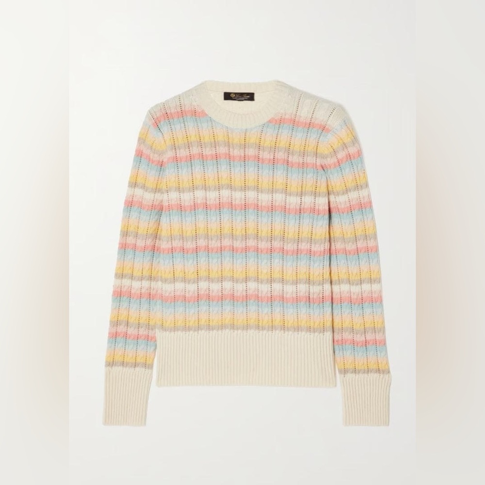Loro Piana rainbow baby cashmere knit pullover sweater